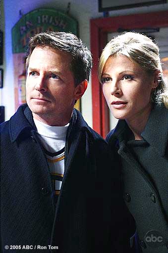 Michael J. Fox [Daniel Post] and Julie Bowen [Denise Bauer] in "Breast in Show"