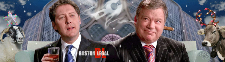 Boston Legal TV - James Spader, William Shatner, Candice Bergen, John Larroquette, Tara Summers, Christian Clemenson; by ABC TV and David E. Kelley Productions